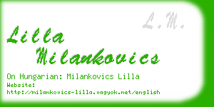 lilla milankovics business card